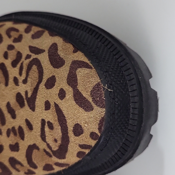 Lucky Brand Ellerey Leopard Print Suede Block Heel Lug Sole Chelsea Boots - Picture 5 of 11
